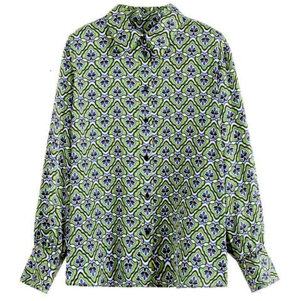 Green Zara Patterned Blouse